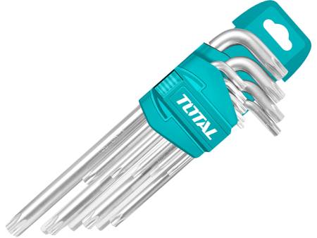 L-klíče TORX prodloužené, sada 9ks, CrV
