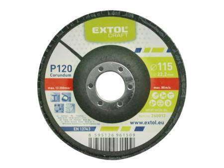 ZRUŠENO! Nahrazeno výrobkem 8803466 kotouč lamelový šikmý korundový, P120, O 115mm