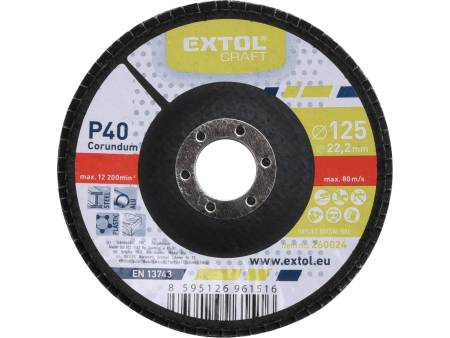 ZRUŠENO! Nahrazeno výrobkem 8803472 kotouč lamelový šikmý korundový, P40, O 125mm