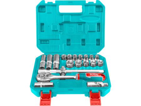 Hlavice nástrčné, sada 20ks, 1,2", industrial, CR-V(50BV30), tepelně tvrzeno