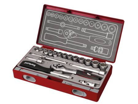 hlavice nástrčné MULTI-LOCK, sada 19ks, 1/4'