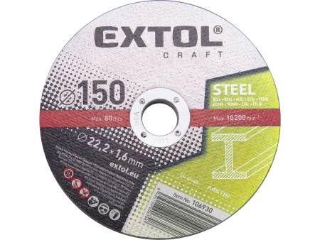 kotouče řezné na kov, 5ks, O 150x1,6x22,2mm