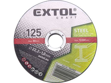 kotouče řezné na kov, 5ks, O 125x1,0x22,2mm