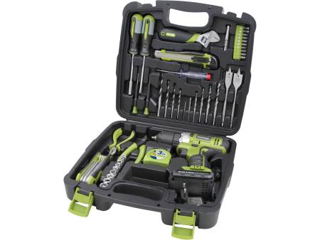 ZRUŠENO! Nahrazeno výrobkem 422801 vrtací šroubovák aku 12V Li-ion s nářadím, sada 46ks