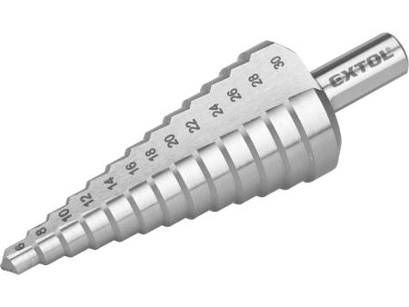 vrták stupňovitý, O 6-30mm/po 2mm, HSS-M2