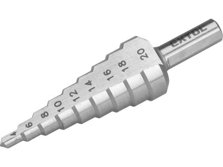 vrták stupňovitý, O 4-20mm/po 2mm, HSS-M2