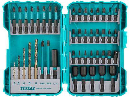 Vrtáky a hroty, sada 45ks, industrial