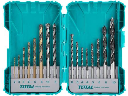 Vrtáky, kombinovaná sada, 16ks