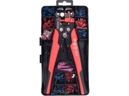 kleště odizolovací/krimpovací a koncovky, sada 231ks, 210mm/0,2-6mm2
