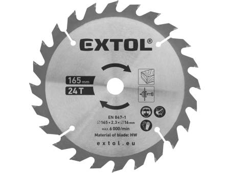 kotouč pilový s SK plátky, 165×2,3×16mm, 24T