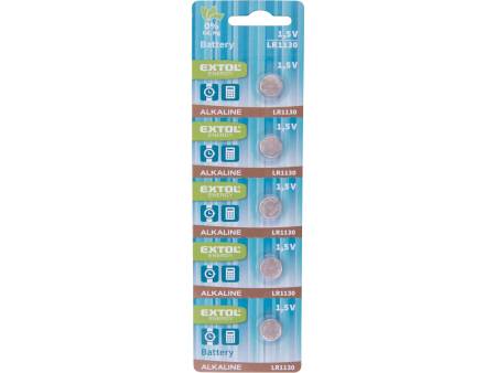 baterie alkalické, 5ks, 1,5V (LR54, LR1130)
