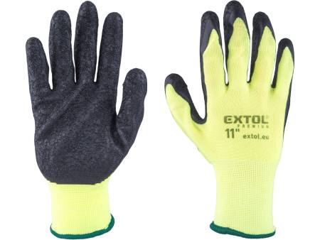 rukavice nylonové, bezešvé, polomáčené v latexu, velikost 11"