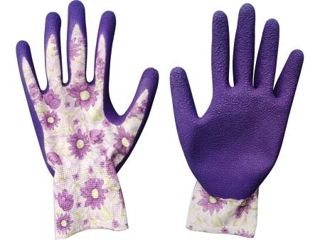 rukavice polyesterové, bezešvé, polomáčené v latexu, velikost 7"