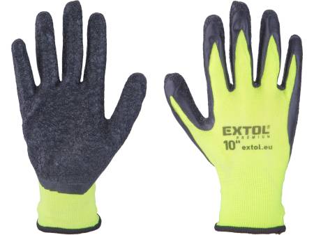 rukavice nylonové, bezešvé, polomáčené v latexu, velikost 10'