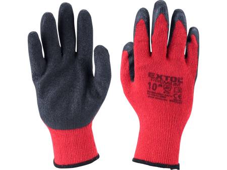 rukavice bavlněné polomáčené v latexu, velikost 10"