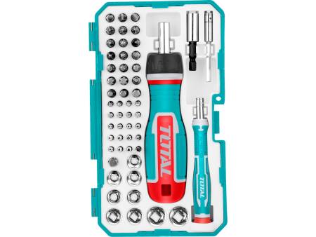 Šroubovák ráčnový a hodinářsky s ořechy a hroty, sada 55ks, industrial