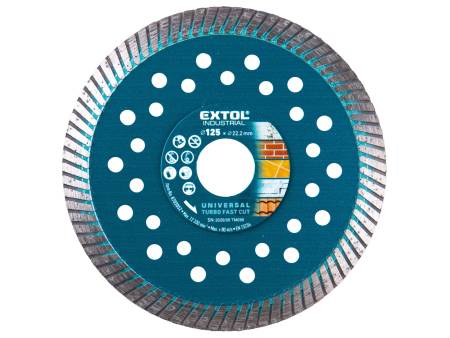 ZRUŠENO! Nahrazeno výrobkem 8703062 kotouč diamantový řezný, turbo Fast Cut, suché i mokré řezání, O 125x22,2x2mm