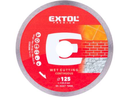 kotouč diamantový řezný celoobv. EXTRA tenký - mokré řezání, O 125x22,2x1,1mm