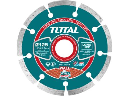 Kotouč diamantový řezný segmentový, Fast cut, suché i mokré řezání, 125mm, industrial