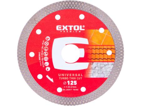 kotouč diamantový řezný, turbo Thin Cut, suché i mokré řezání, O 125x22,2x1,4mm