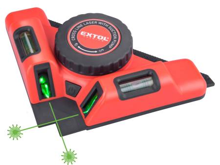 laser zelený-úhelník 90°, s elektr. přísavným modulem