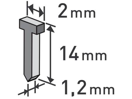 hřebíky, balení 1000ks, 14mm, 2,0x0,52x1,2mm